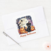 Halloween Zwart Kitten Sticker (Envelop)