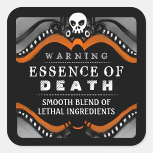 Halloween Zwart Oranje Wit Drink of Behandel Label