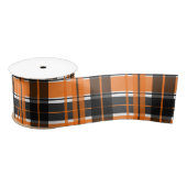 Halloween zwart Sinaasappel en wit geplakt patroon Lint (Spoel)