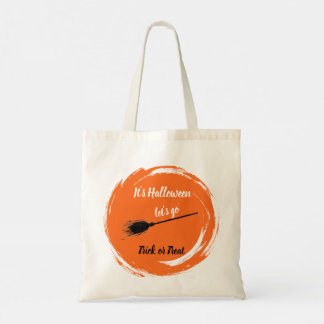Halloween Zwart Sinaasappel JOUW NAAM Tote Bag
