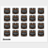 Halloween Zwart Sinaasappel Wit Treat Waarschuwing Vierkante Sticker (Vel)