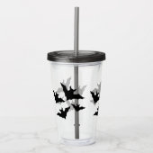 Halloween zwart vleermuizen cool spooky acryl drinkbeker (Voorkant)