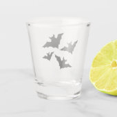 Halloween zwart vleermuizen cool spooky shot glas (Achterkant)