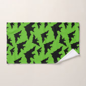 Halloween zwart vleermuizen groen cool spooky patr bad handdoek (Handdoek)