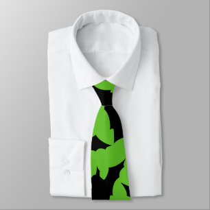 Halloween zwart vleermuizen groen cool spooky patr stropdas