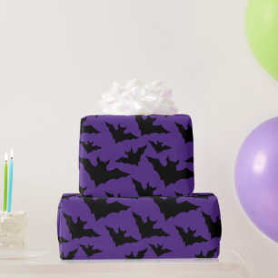 Halloween zwart vleermuizen paarse cool spooky pat cadeaupapier