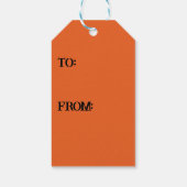 Halloween zwart vleermuizen sinaasappel cool spook cadeaulabel (Achterkant)