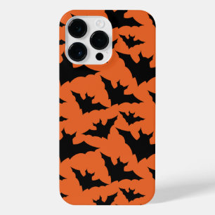 Halloween zwart vleermuizen sinaasappel cool spook iPhone 14 pro max hoesje