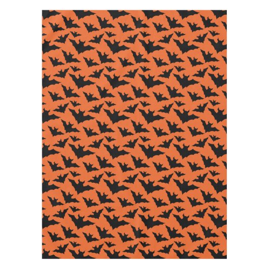 Halloween zwart vleermuizen sinaasappel cool spook tafelkleed (Voorkant)