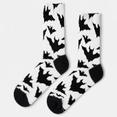Halloween zwart vleermuizen wit cool spooky patroo sokken (Links)