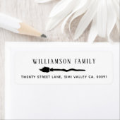 Halloween zwart & wit heks bezemsteel etiket (Insitu)