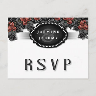 Halloween Zwart Wit Rood Roze MENU Matching RSVP