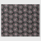 Halloween Zwart Wit & Roze Spooky Spider Web Cadeaupapier (Vlak)