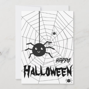 Halloween zwart-wit spinnenweb Wenskaart Kaart