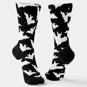 Halloween Zwart-wit vleermuizen cool spooky patroo Sokken