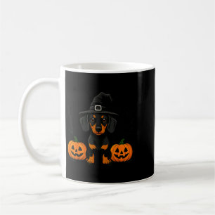 Halloween Zwarte En Lichtbruine Dachshund Heks Spo Koffiemok