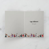 Halloween zwarte en rode kostuum parade kaart (Binnen)