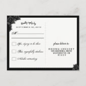 Halloween Zwarte Gotische Bijpassende RSVP Postkaa Uitnodiging Briefkaart (Achterkant)