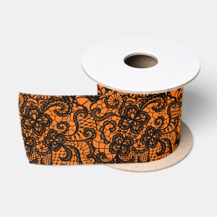 Halloween Zwarte Kant op Oranje Lint