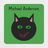Halloween Zwarte Kat Aangepaste Kinderen Labels (Design 2)