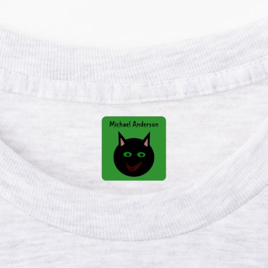 Halloween Zwarte Kat Aangepaste Kinderen Labels (Aangebracht)