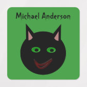 Halloween Zwarte Kat Aangepaste Kinderen Labels (Design 1)
