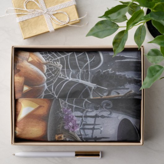 Halloween Zwarte Kat Decoupage Tissuepapier (Geschenk)