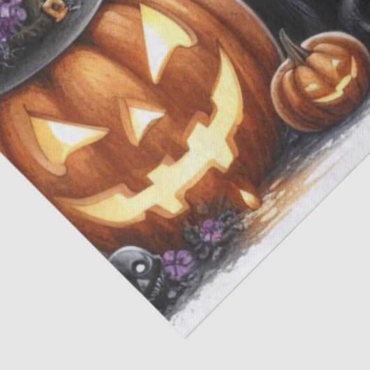 Halloween Zwarte Kat Decoupage Tissuepapier (Detail)