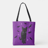 Halloween zwarte kat draagtas (Achterkant)