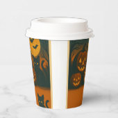 Halloween zwarte kat en pompoen papieren bekers (Rechts)