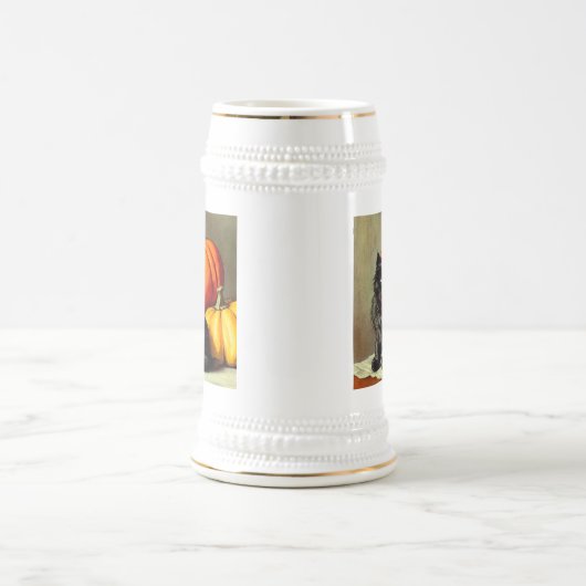 Halloween zwarte kat en pompoenen Bierpul (Center)