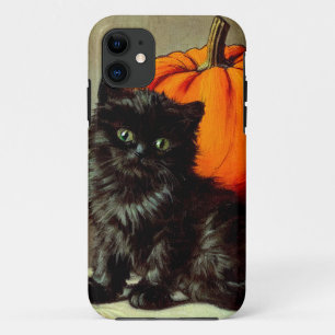 Halloween zwarte kat en pompoenen iPhone 11 Hoesje
