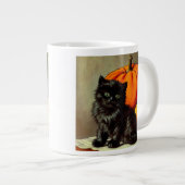  Halloween zwarte kat en pompoenen Extra Grote Beker (Voorkant rechts)