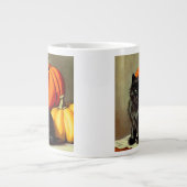  Halloween zwarte kat en pompoenen Extra Grote Beker (Voorkant)