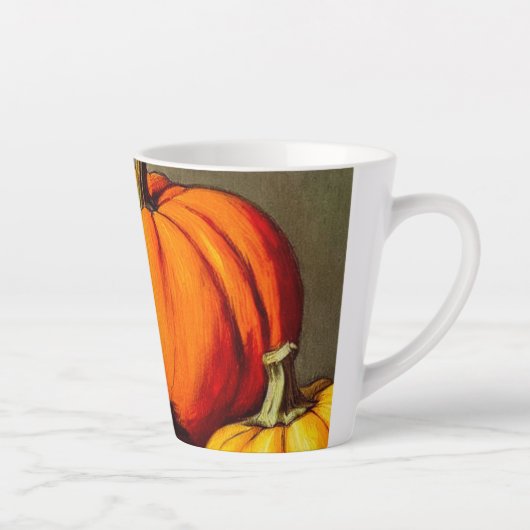  Halloween zwarte kat en pompoenen Latte Mok (Rechts)