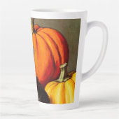 Halloween zwarte kat en pompoenen Latte Mok (Rechts)