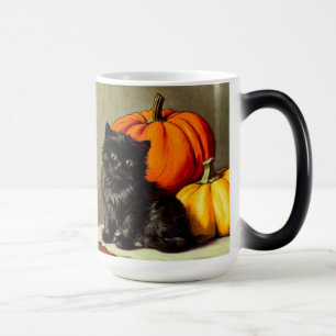 Halloween zwarte kat en pompoenen Magische Mok