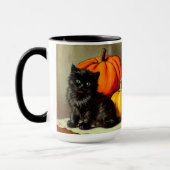  Halloween zwarte kat en pompoenen Mok (Links)