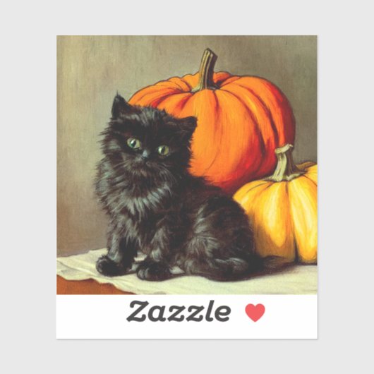  Halloween zwarte kat en pompoenen Sticker (Vel)