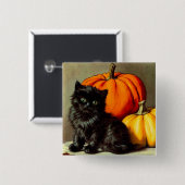  Halloween zwarte kat en pompoenen Vierkante Button 5,1 Cm (Voorkant /achterkant)