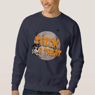 Halloween Zwarte Kat en Schedel Trick or Treat Trui