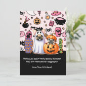 Halloween Zwarte Kat Huisdier Groet Feestdagenkaart (Staand voorkant)