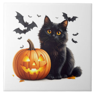 Halloween Zwarte Kat Keuken Tegel Tegeltje