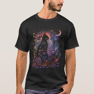Halloween Zwarte Kat Kostuum Mystieke Kat Liefhebb T-shirt