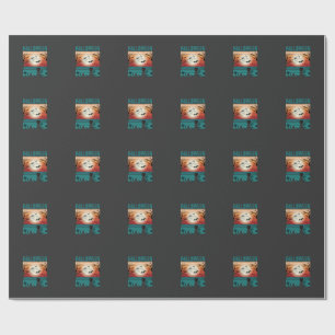 Halloween Zwarte Kat Maan Kerkhof Retro Vector Af Cadeaupapier