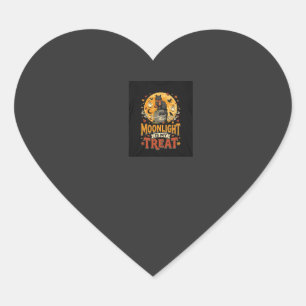 Halloween Zwarte Kat Maan Magie Hart Sticker