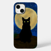 Halloween Zwarte Kat Maanverlichte Silhouet Case-Mate iPhone Case (Achterkant)