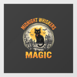 Halloween Zwarte Kat Maneschijn Magie Raamsticker