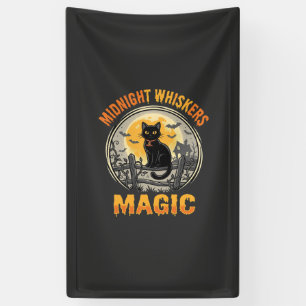 Halloween Zwarte Kat Maneschijn Magie Spandoek