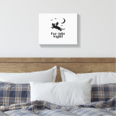 Halloween zwarte kat met vleermuisvleugels Graphic Canvas Afdruk (Insitu (Slaapkamer))